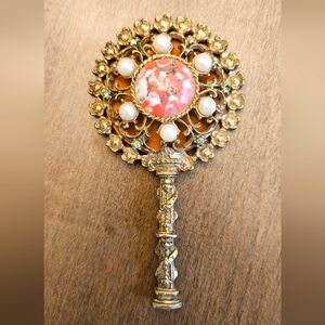 Vintage ornate vanity/purse mirror
